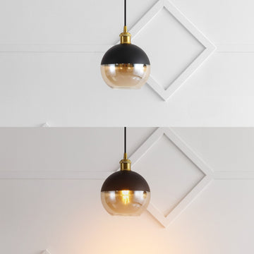 Nixon 7.5" Adjustable Drop Globe Metal/Glass LED Pendant - JONATHAN Y